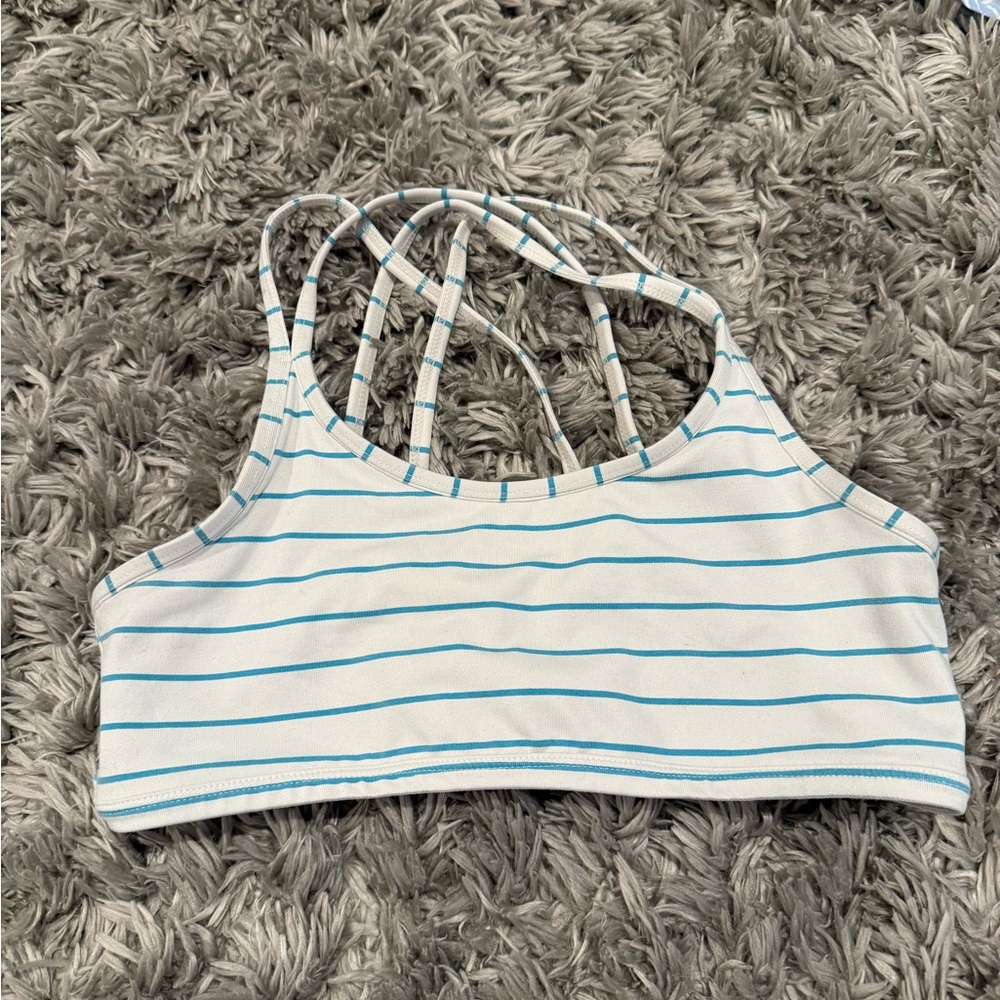 Striped White and Blue Bralette